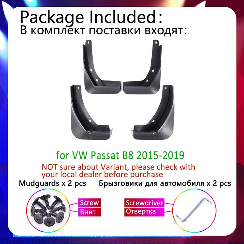 Mud Flaps for Volkswagen VW Passat B8 2015~ Tire Fender Mudguards 2016 2017 2018 Accessories Stickers Splash Mud flap guard