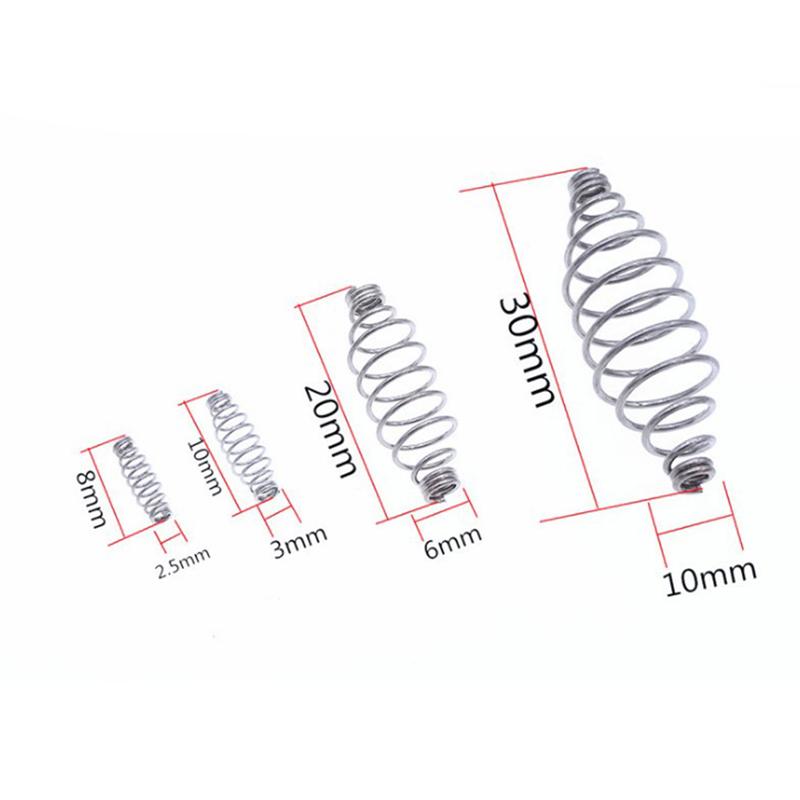 20Pcs 304 Stainless Steel Olive Shape Spring Bait Feeder Feeder Carp Fishing