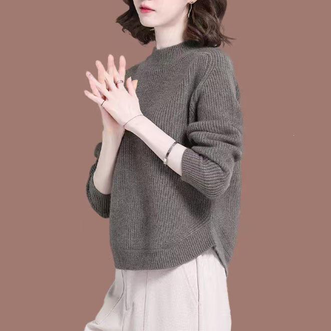 Women's Versatile Round Neck Stylish Knit Pullover Sweater - Age-Reducing, Trendy & Loose Fit
