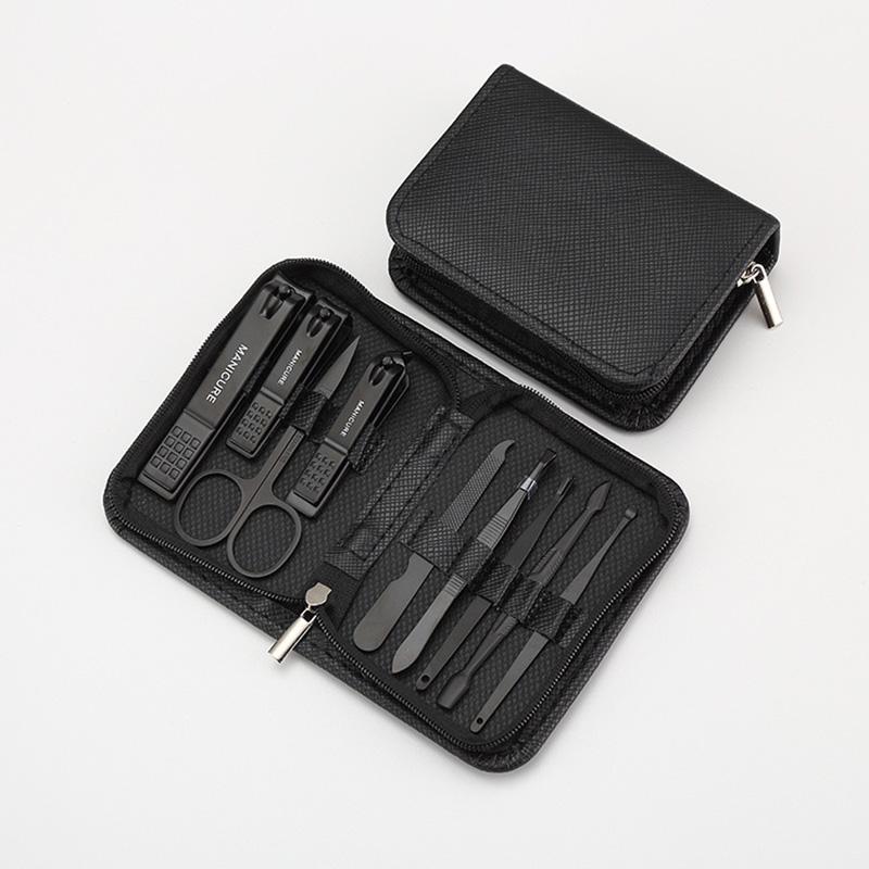 9 Pcs Set Professional Piece Nail Care Kit Stainless Steel Manicure & Pedicure Set Nail Clipper Set with Travel Case