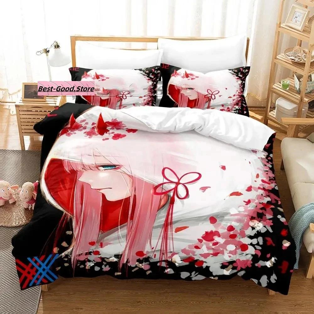 Darling In The Franxx Bedding Set Single Twin Full Queen King Size Bed Set Aldult Kid Bedroom Duvetcover Sets 3D bed sheet set