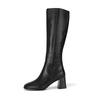 Barbara Cowhide Breathable Long Boots Bbg851bk