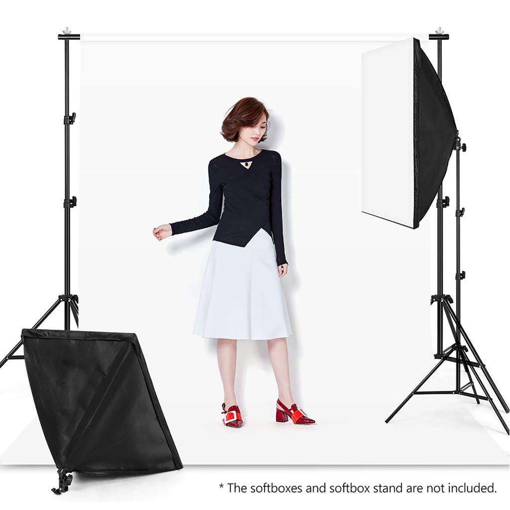Studio Photography Backdrop Kit with 2 * 3m 6.6 * 10ft Metal Stand Bracket + 3pcs 1.6 * 3m 5.2 * 10ft Backdrops
