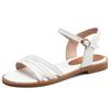 Elegant Women's Summer Sandals Shoes Genuine Leather Casual Flats White Beach Shoes Confortable Flip Flops Girls Footwear