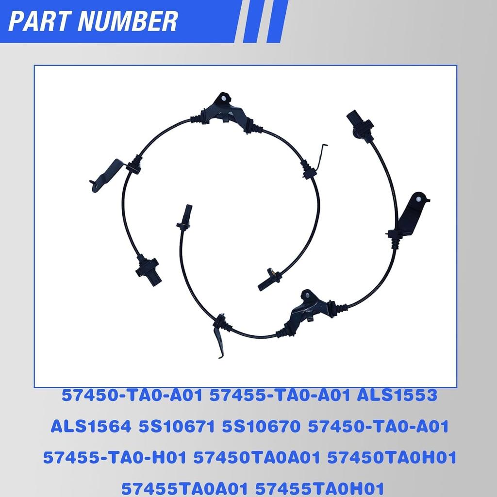 ABS Wheel Speed Sensor Front Left Right Compatible With 2008-2012 Honda Accord 2009-2014 Acura TSX Driver Passenger Side ABS Sensors # 57450-TA0-A01