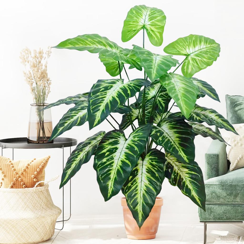 For 60-107cm Artificial Flowers Calla Lily Horseshoe Leaf Turtle Leaf Bobcat Leaf Fake Plant Ornamental Holiday Home Decoration