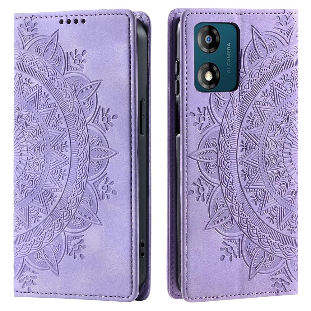 For Motorola Moto E13 4G Case PU Leather Magnetic Imprinted Stand Phone Protector