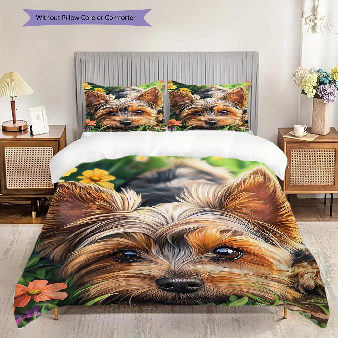 

Dog Pattern Bedding Quilt Set Quilt Cover Pillowcase Home Decoration Birthday Gift (1 * duvet cover + 2 * pillowcase, without core) 135x200cm