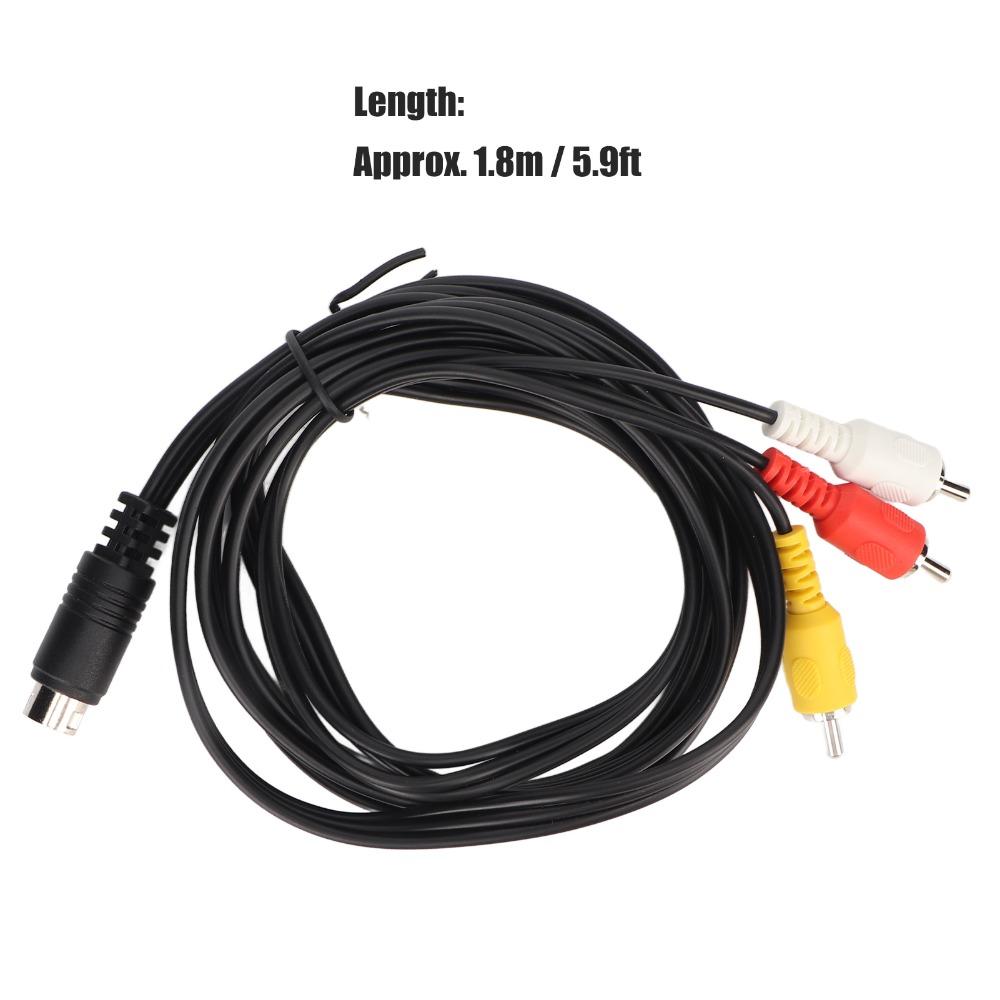 כבל Mini DIN 9 פינים מצופה ניקל ל-3 RCA, זכר לזכר, כבל Mini DIN למקלט טלוויזיה AV