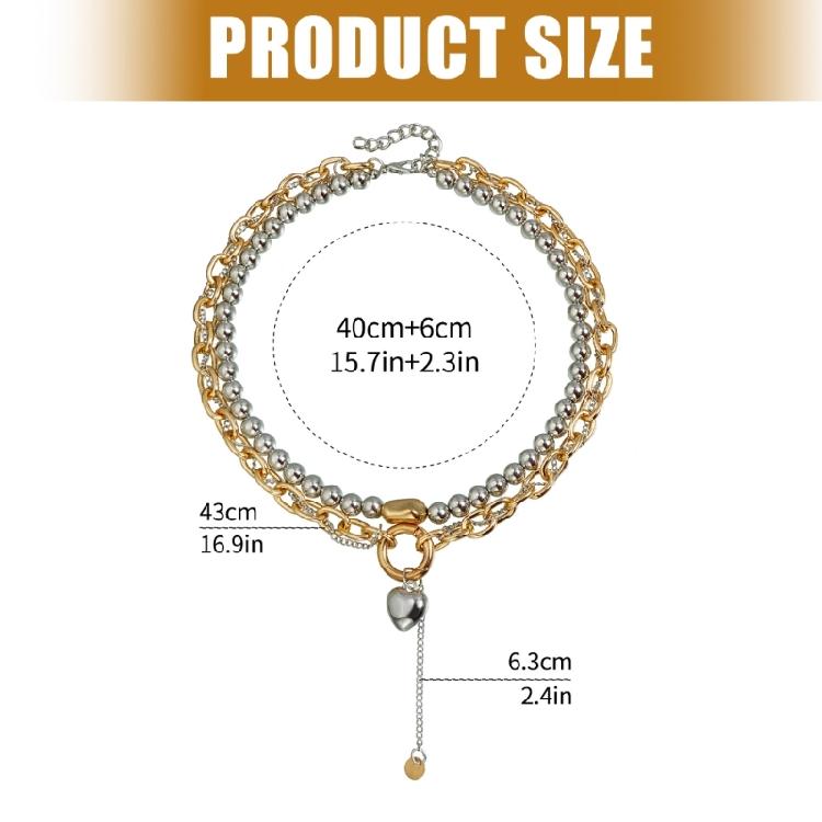 Unique Interlocked Heart Necklace Gold Silver Blended Pendant Layering Chain Jewelry Accessory For Everyday Wear