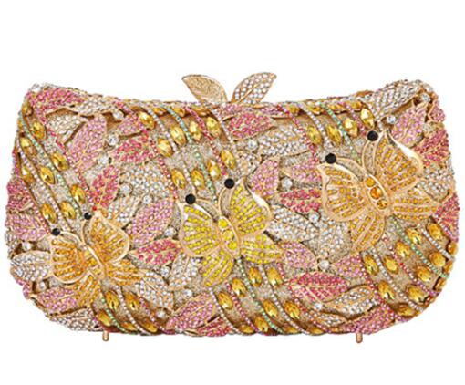 

Boutique De FGG Butterfly Crystal Clutch Evening Bags for Women Formal Party Rhinestone Purses Wedding Bridal Minaudiere Handbag Mini Clutch