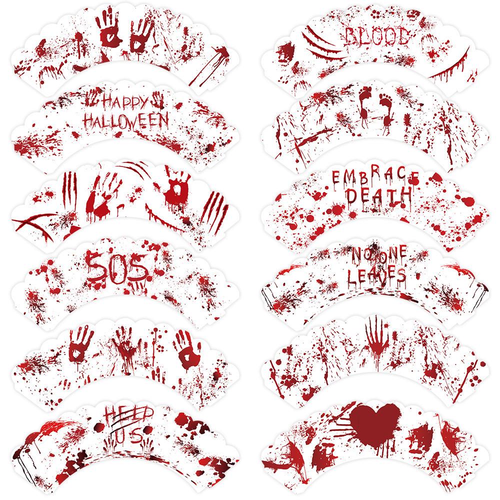 Halloween Blood Hand Pattern Cake Border Accessories Set Party Decor Venue