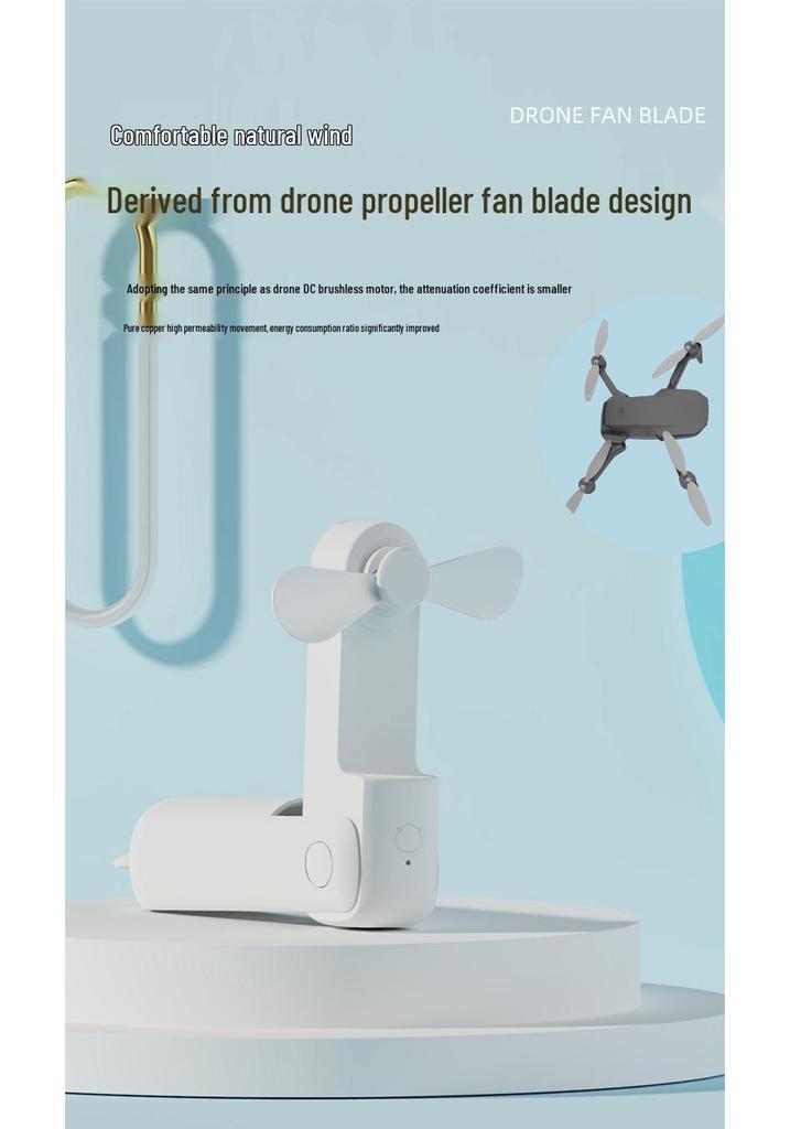 Mini Handheld 2-in-1 Rechargeable USB Fan with Long Battery, Foldable and Portable for Outdoors