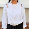 Soft Cut-Out Shoulder Sweatshirt (3 color)