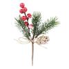 Christmas Artificial Berry Flower with Pinecones Fake Frost Branch DIY for Xmas Tree Wreath Floral Arrangement