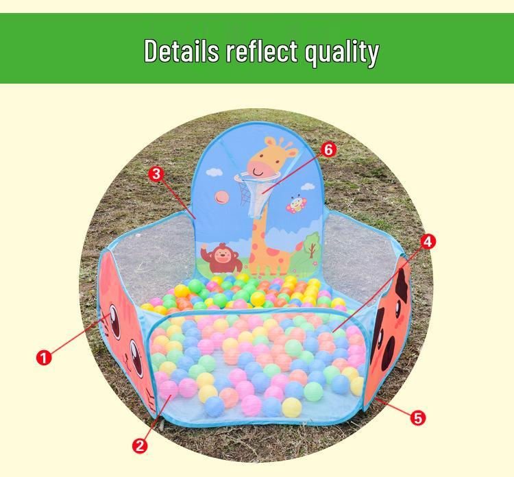 Kids' Foldable Ocean Ball Pit Tent with Basketball Hoop
