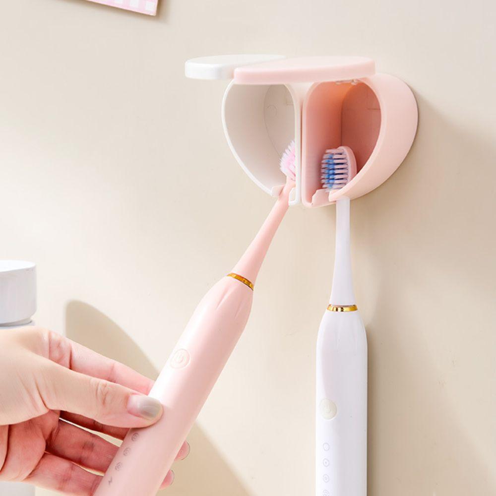 2Pcs Dustproof Toothbrush Holder Heart Shape Toothbrush Stand New Toothbrush Storage Rack Couples