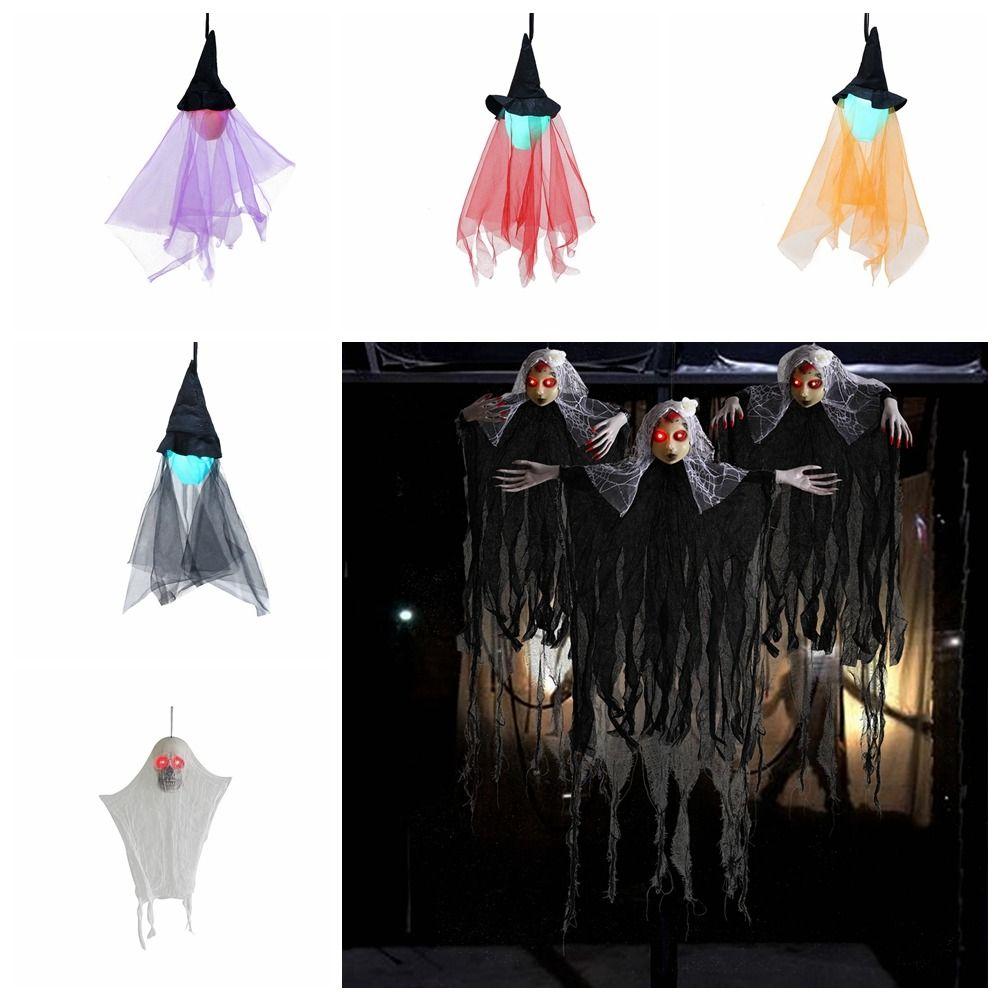 Witch Glowing Halloween Hanging Ghost With Hood Halloween Hanging Pendant  Living Room