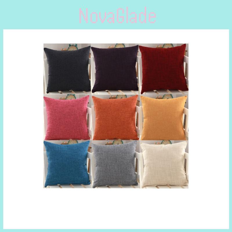 Luxurious Plain Solid Color Throw Pillow Case For Home Decor Linen Cotton Cushion Cover