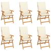VidaXL Set of 6 Garden Chairs with Cushions, Patio Seats, Dining Chairs, Outdoor Patio Furniture, 3065562