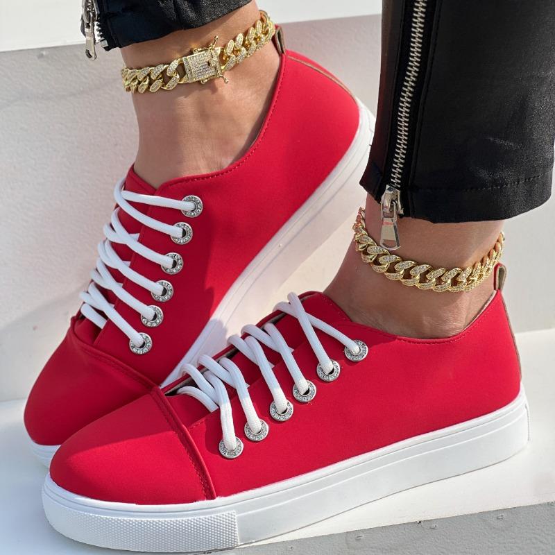 

Fashion European and American Trendy Single Shoes 2024 New Shallow Mouth Lace Simple Women s Sports Versatile Single Shoes Zapatos Mujer 43 красный