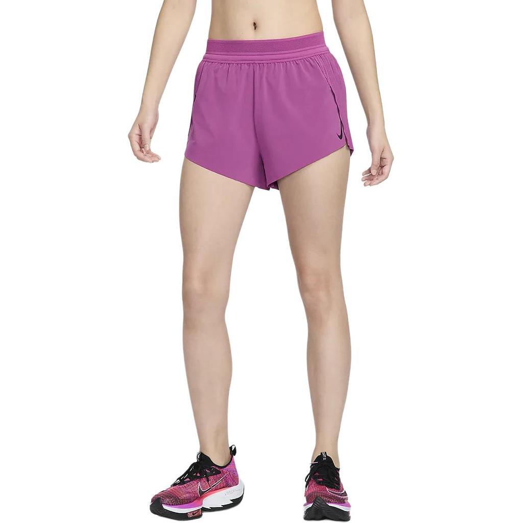 Nike Aeroswift Dri-FIT ADV Comfortable Moisture-Wicking Mid-Rise Running Shorts Women Shorts Hot-Purple-Red Black FN2329-518
