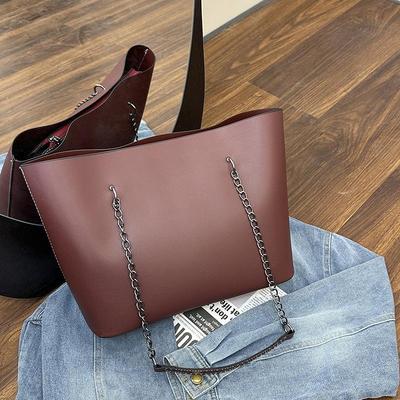 Women Bag Solid Women's PU Leather Handbags Luxury Lady Hand Bags With Purse Pocket Women Messenger Bag Big Tote Bag