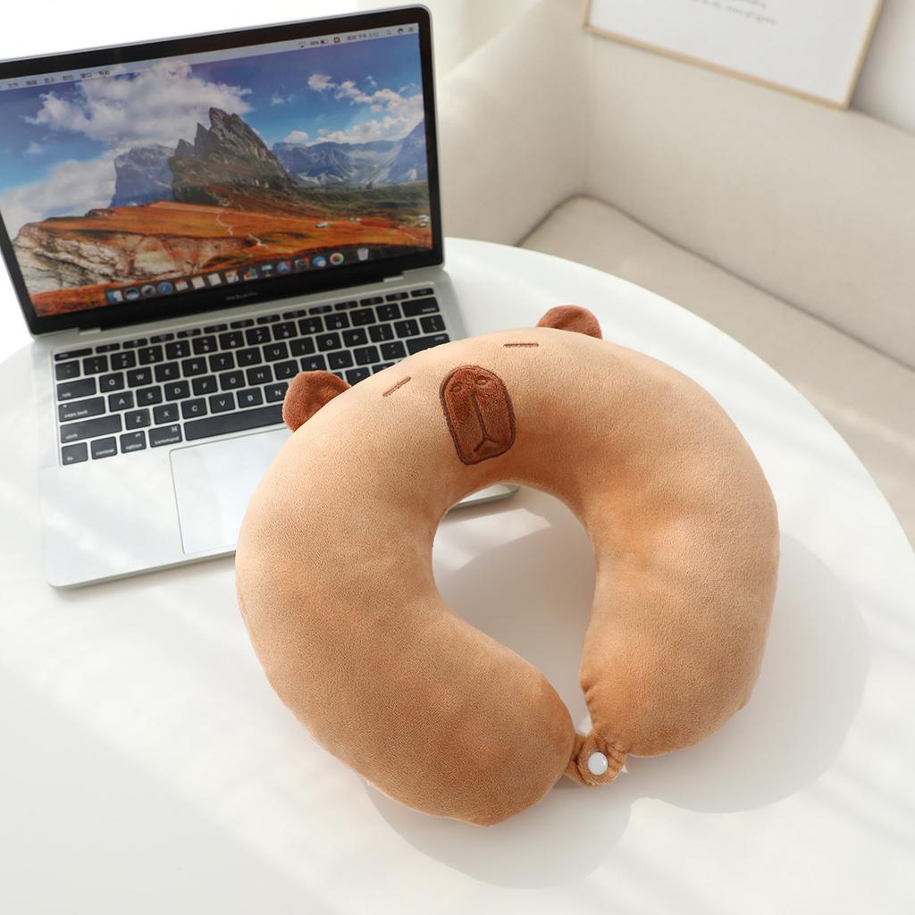 Capybara U-Shaped Travel Pillow Car And Airplane Neck Pillow Plush Filled Reclining Pillow Perfect Gift For Friends