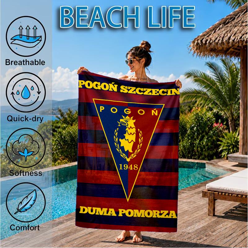 Pogoń Football Crest Beach Towel, Quick-drying, Easy to Care for, Suitable for Both Fitness and Beach Vacations,Sports Essential