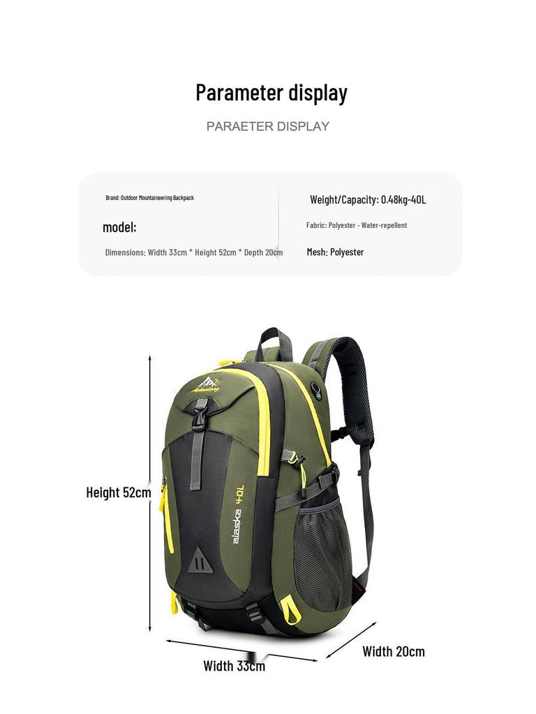 Lightweight Multi-Functional Backpack for Cycling, Hiking, Camping & Mountaineering
