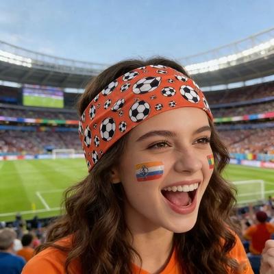 Soccer Print Soccer Fan Hair Band Elastic Sport Headscarf 2026 Football Headband  Sporting Events