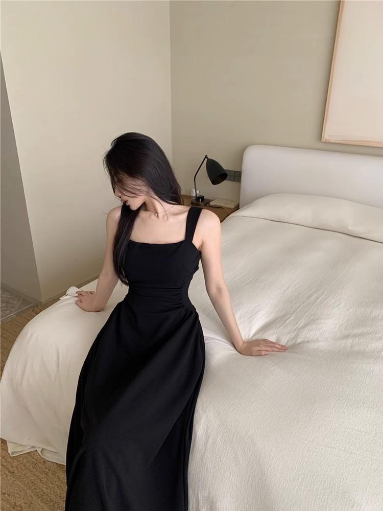 [Spot] White Suspender Dress Children's Summer New French Coffee Break Small First Love Waist a Word Length
