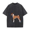 Cane Basenji Basenji Realistico razza cane illustrazione arte T-shirt Estiva da Uomo Manica Corta Ampia Streetwear Manica Corta