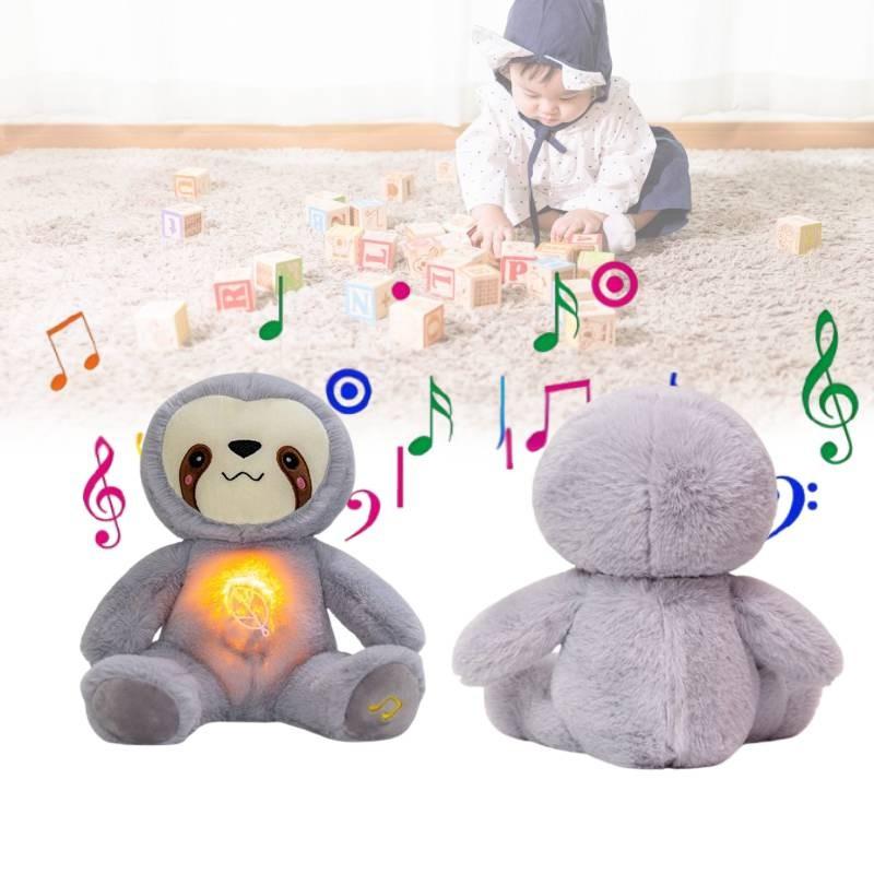 Artificial Cute Breathing Sloth Plush Toy Glow With Music Koala Gift Children