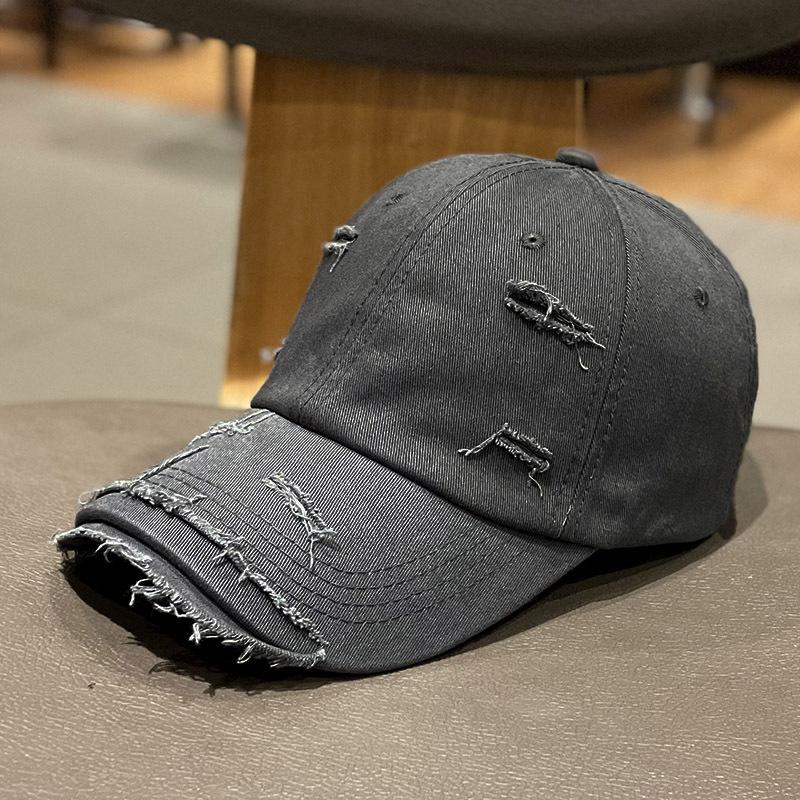 Ins Solid Color Old Ripped Cap Children Spring and Summer Fashion Versatile Street Sunshade Curved Brim Baseball Cap