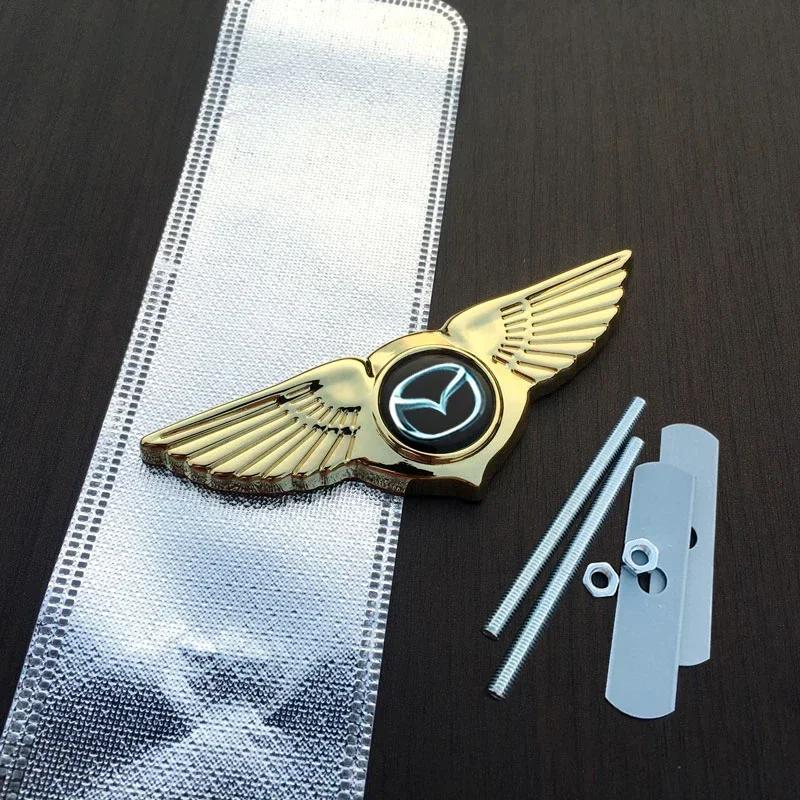 2025 Caliente Metal 3D Alerones Emblema de Alas para Capó Delantero de Coche Insignia Lateral Pegatina Calcomanía para Mazda Axela 3 5 6 RX8 RX7 MX3 6 Atenza MX5 CX9 CX5 CX
