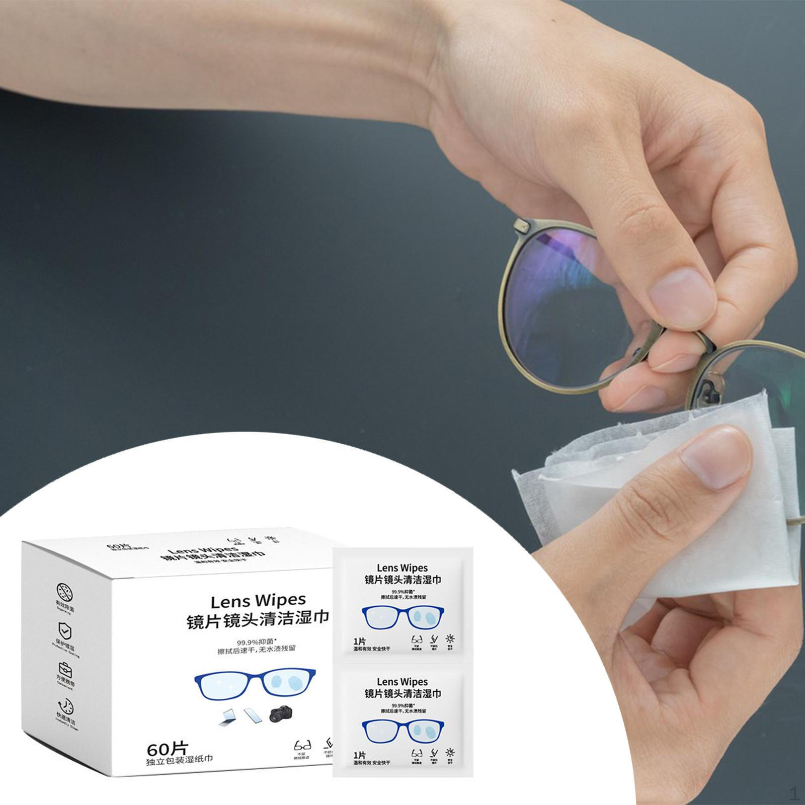

60 штук Салфетки для линз Премиальный аксессуар Высокоэффективное средство для чистки очков