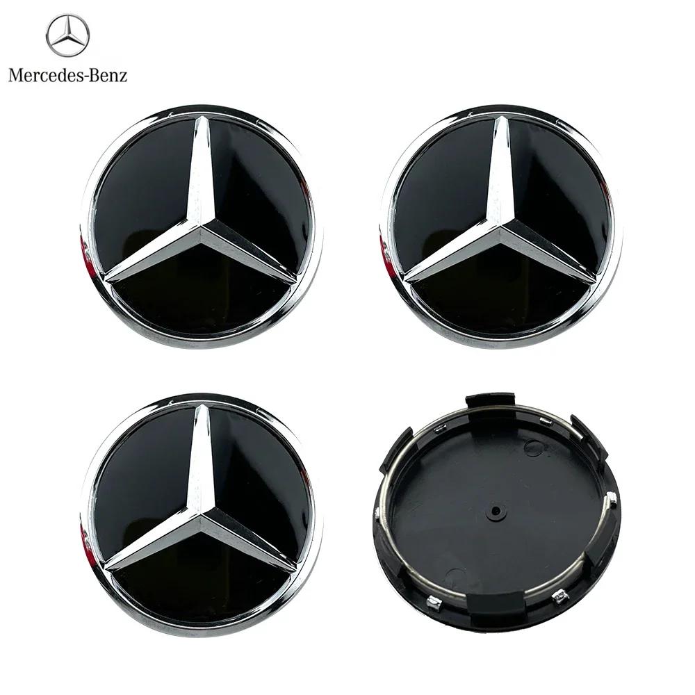 4 Stück 60mm Schwarz Silber Auto Radkappe Emblem Logo Abdeckung Für Mercedes Benz W176 W177 W204 W205 W212 W213 W206 X156 X253 W117 W166