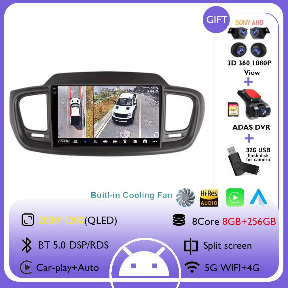 Radio Samochodowe Android 14 Dla Kia Sorento 3 2014 - 2017 Stereo Nawigacja GPS Carplay Multimedia Odtwarzacz Wideo BT DSP Brak 2 din DVD