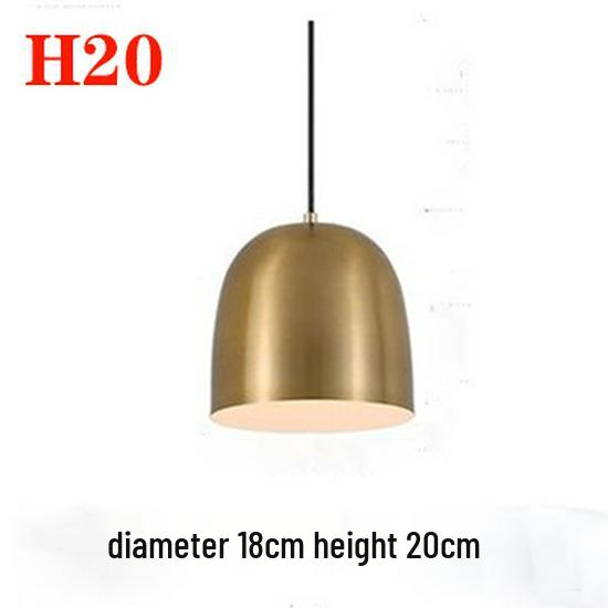 Nordic Gold Single Pendant Light for Bedroom, Bar, Café, or Shop