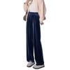 Spring Women's Retro Velvet Wide-Leg Pants - Loose, Casual, High-End, 400g