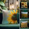 Sunflower Fashion Cushion Cover Natural Linen Pillow Case DoubleSided Print Decorative Sofa Pillowcase Home Decor Gift