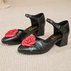 Fashion GKTINOO Women Mother Ladies Female Genuine Leather Sandals Shoes Platform Summer Cool Beach Retro Flowers High Heel Buckle Strap
