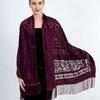 190*70cm Women's Velvet Vintage Floral Rose Shawl Wrap,Sheer Mesh Lace Scarf with Tassels, Evening Shawl for Party