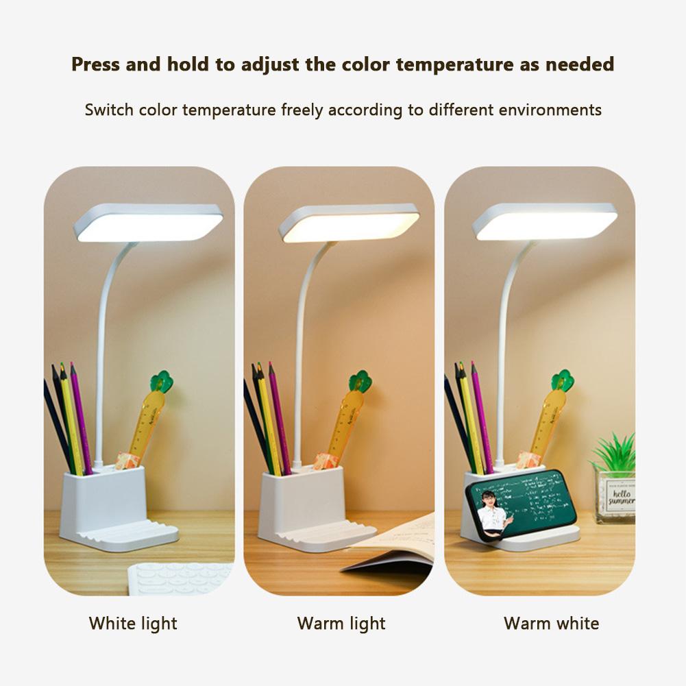 LED Desk Lamp 3 Levels Brightness Dimmable Eye Protection Table Lamp With 360 ° Universal Hose USB Power Supply Night Light