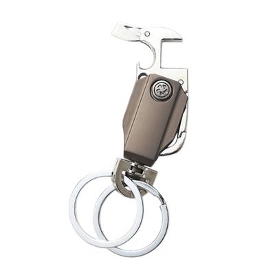Enconson Key Ring with Carabiner, Multi-functional, Black, Keychain, Car, Double Ring, Silver, Hand Spinner Bottle Opener, Cardboard Cutter