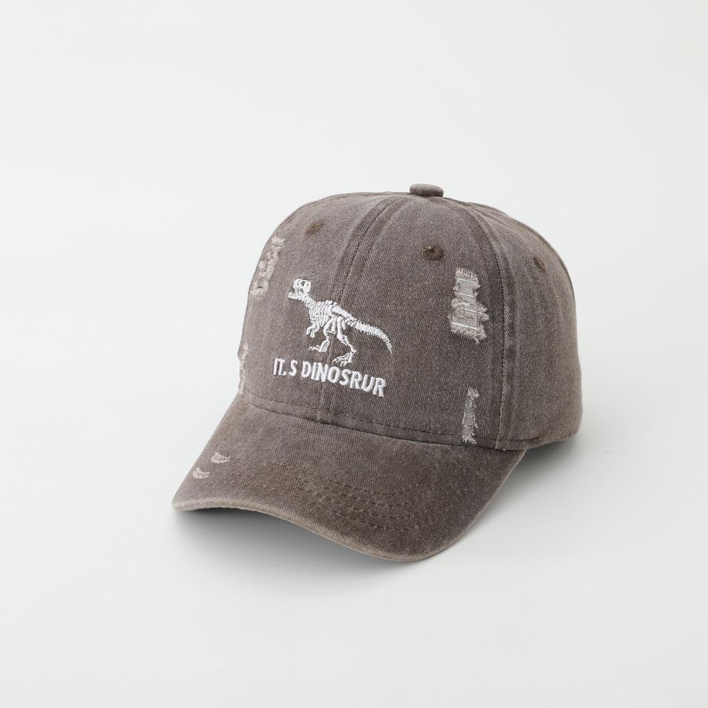 JYL TS DIY Dinosaur Kids Cap Washed Distressed Hat Cotton