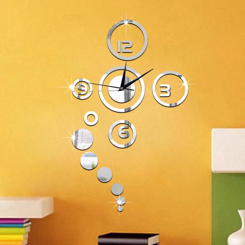 Orologio Adesivo Murale Acrilico Decorazione Casa Orologio da Parete Specchio Specchio da Parete per Soggiorno Orologio da Parete