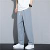 Summer new men's cotton and linen casual pants solid color large size loose and thin breathable straight pants men's pants