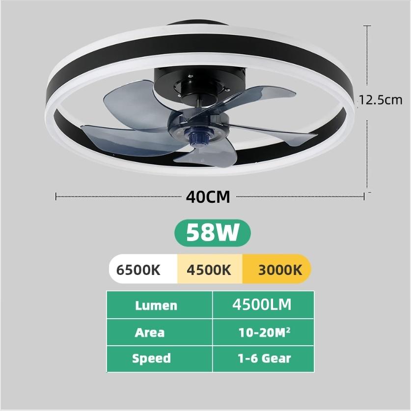 Ceiling Fan Light Modern Double Layer LED with remote control and APP ceiling led lighting fan Bedroom Living Room Dining Room